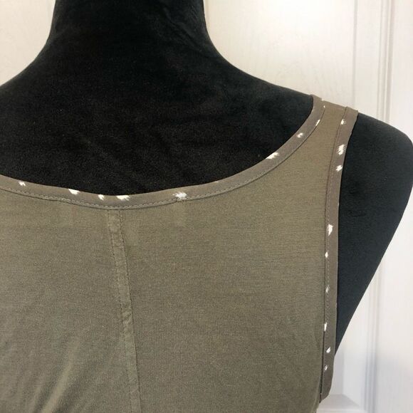 Ann Taylor Loft green white tank blouse size x small - Picture 5 of 8